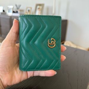 Gucci green small leather wallet